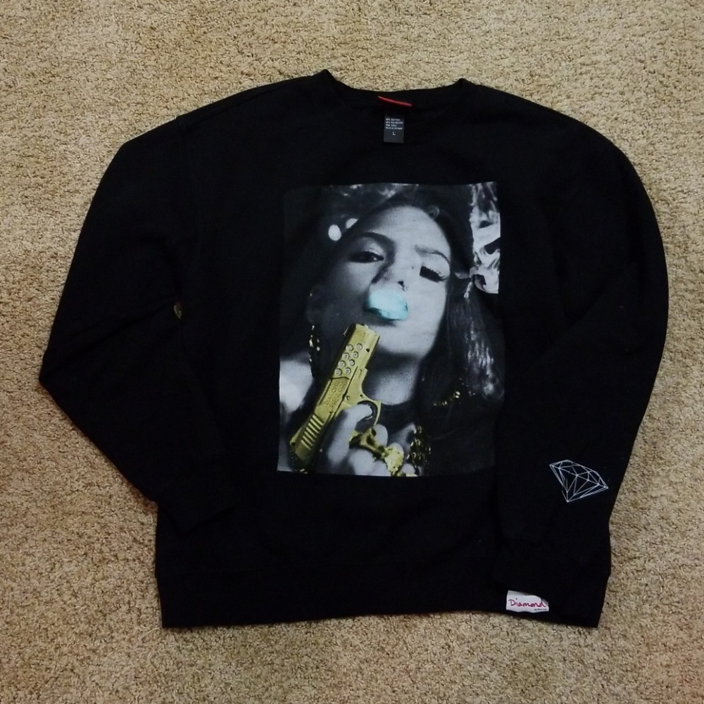 MENS DIAMOND SUPPLY CO. CASSIE SWEATSHIRT LARGE